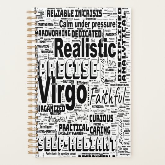 Virgo Zodiac Word Cloud Inspiration Planner (Voorkant)