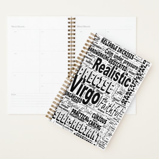 Virgo Zodiac Word Cloud Inspiration Planner (Display)