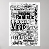 Virgo Zodiac Word Cloud Inspiration Poster (M-L) (Voorkant)