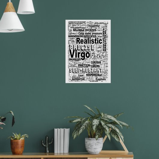 Virgo Zodiac Word Cloud Inspiration Poster (M-L) (Woonkamer 1)