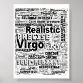 Virgo Zodiac Word Cloud Inspiration Poster (S) (Voorkant)