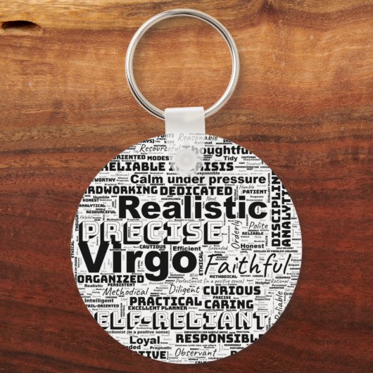 Virgo Zodiac Word Cloud Inspiration Sleutelhanger (Voorkant)