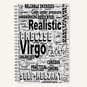 Virgo Zodiac Word Cloud Inspiration Spiral Notitieboek
