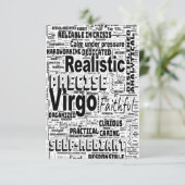 Virgo Zodiac Word Cloud Inspiration Wenskaart Kaart (Staand voorkant)