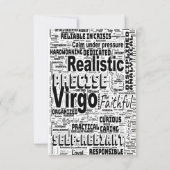 Virgo Zodiac Word Cloud Inspiration Wenskaart Kaart (Achterkant)