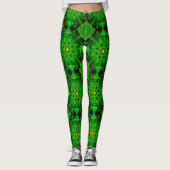 Viridescent Groene Kaleidoscoop, Leggings (Voorkant)