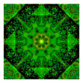 Viridescent Groene Kaleidoscoop, Perfect Poster (Voorkant)