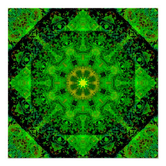 Viridescent Groene Kaleidoscoop, Perfect Poster (Voorkant)
