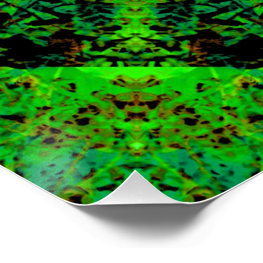 Viridescent Groene Kaleidoscoop, Perfect Poster (Hoek)