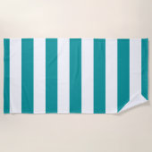 Viridiaangroen wit gestreept patroon strandlaken (Voorkant)