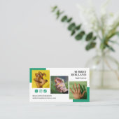 Viridian Green 3 foto's Social Media Nail Artiest Visitekaartje (Staand voorkant)