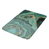 Viridian Groen Marmer en Goud Abstract Badmat (Gekanteld)