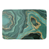 Viridian Groen Marmer en Goud Abstract Badmat (Voorkant)