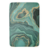 Viridian Groen Marmer en Goud Abstract Badmat (Voorkant Verticaal)
