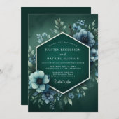 Viridian Hazy Anemone Wedding Kaart (Voorkant / Achterkant)