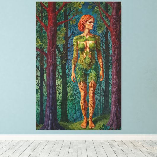 “Viridra’s Portrait” -  Veins of the Canopy    Canvas Afdruk (Insitu (Houten vloer))