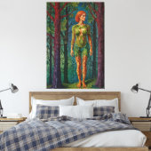 “Viridra's Portret” - Aderen van het Bladerdak Canvas Afdruk (Insitu (Slaapkamer))