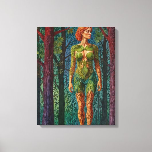 “Viridra's Portret” - Aderen van het Bladerdak Canvas Afdruk (Voorkant)