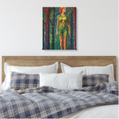 “Viridra's Portret” - Aderen van het Bladerdak Canvas Afdruk (Insitu (Slaapkamer))