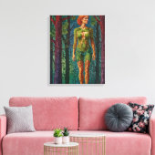 “Viridra's Portret” - Aderen van het Bladerdak Canvas Afdruk (Insitu (Woonkamer))