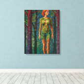 “Viridra's Portret” - Aderen van het Bladerdak Canvas Afdruk (Insitu (Houten vloer))