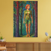 “Viridra's Portret” - Aderen van het Bladerdak Canvas Afdruk (Insitu (Woonkamer))