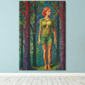 “Viridra's Portret” - Aderen van het Bladerdak Canvas Afdruk (Insitu (Houten vloer))