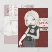 Virnia - Zombie punk gothic Briefkaart (Voorkant / Achterkant)