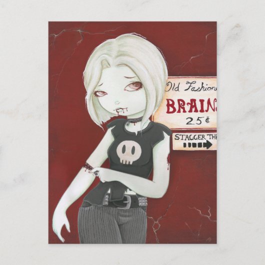 Virnia - Zombie punk gothic Briefkaart (Voorkant)