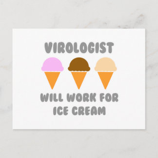 Viroloog... Zal werken voor ijs Briefkaart