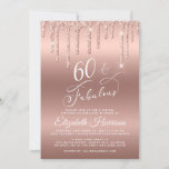 Virtual 60th Birthday Party Roos Gold Glitter Kaart<br><div class="desc">Elegant en chic sixtieth virtual verjaardagsparty-uitnodiging met "60 & Fabulous" in een  stijlvol script tegen een gouden achtergrond van het roos,  met een gouden faux glitter van het roos van bovenaf. U kunt de online partijgegevens eenvoudig toevoegen.</div>