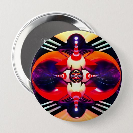 Virtual Abstract Ronde Button 4,0 Cm (Voorkant /achterkant)