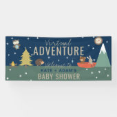 Virtual Adventure Boy Woodland Baby shower Banner (Horizontaal)