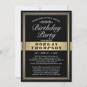 Virtual Any Birthday Black Gold en White Party Kaart (Voorkant)