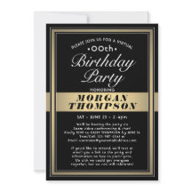 Virtual Any Birthday Black Gold en White Party