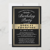 Virtual Any Birthday Black Gold en White Party Kaart (Voorkant)