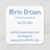 Virtual Assistant Blauw en Wit Contactkaartje (Achterkant)