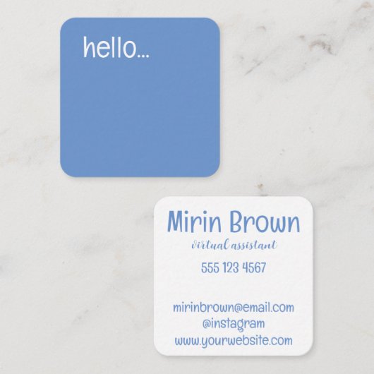 Virtual Assistant Blauw en Wit Contactkaartje (Voorkant / Achterkant)