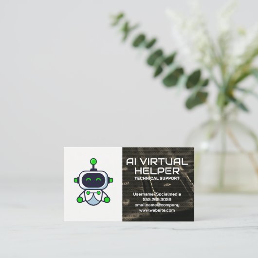 Virtual Assistant | Leuke Robot Logo Visitekaartje (Staand voorkant)