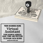 Virtual Assistant met naam, adres, enz. Rubberstempel