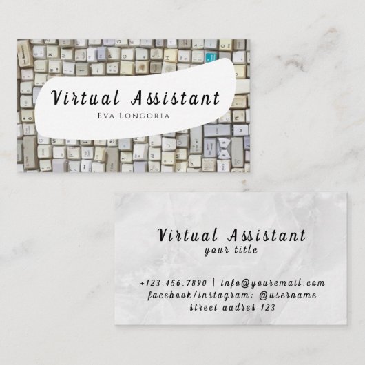 Virtual Assistant Visitekaartje (Voorkant / Achterkant)