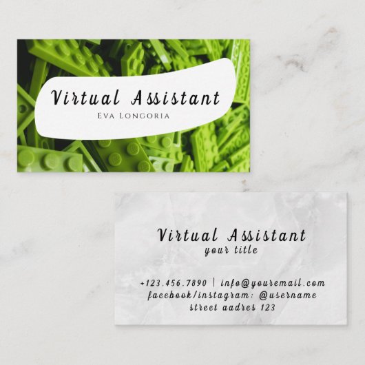 Virtual Assistant-Visitekaartje Visitekaartje (Voorkant / Achterkant)