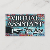 Virtual Assistant voor hire-Visitekaartjes - blauw Visitekaartje (Voorkant)