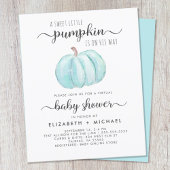 Virtual Baby Boy Shower Blue Pumpkin-uitnodiging