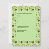 Virtual Baby shower Avocado en Pit Cartoon Kaart (Achterkant)