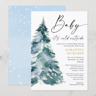 Virtual baby shower Baby het is koud buiten jongen Kaart