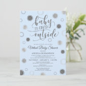 Virtual Baby shower BABY ITS COVID BUITENKANT blau Kaart (Staand voorkant)