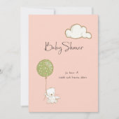 Virtual Baby shower Beer Meisje Peach Roze Save The Date (Voorkant)