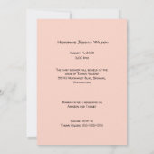 Virtual Baby shower Beer Meisje Peach Roze Save The Date (Achterkant)