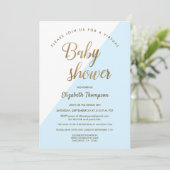 Virtual baby shower blue baby boy kaart (Staand voorkant)